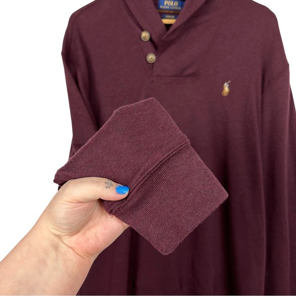 Polo Ralph Lauren Estate French Rib Button Shawl Mock Neck Pullover Sweater - Picture 5 of 10